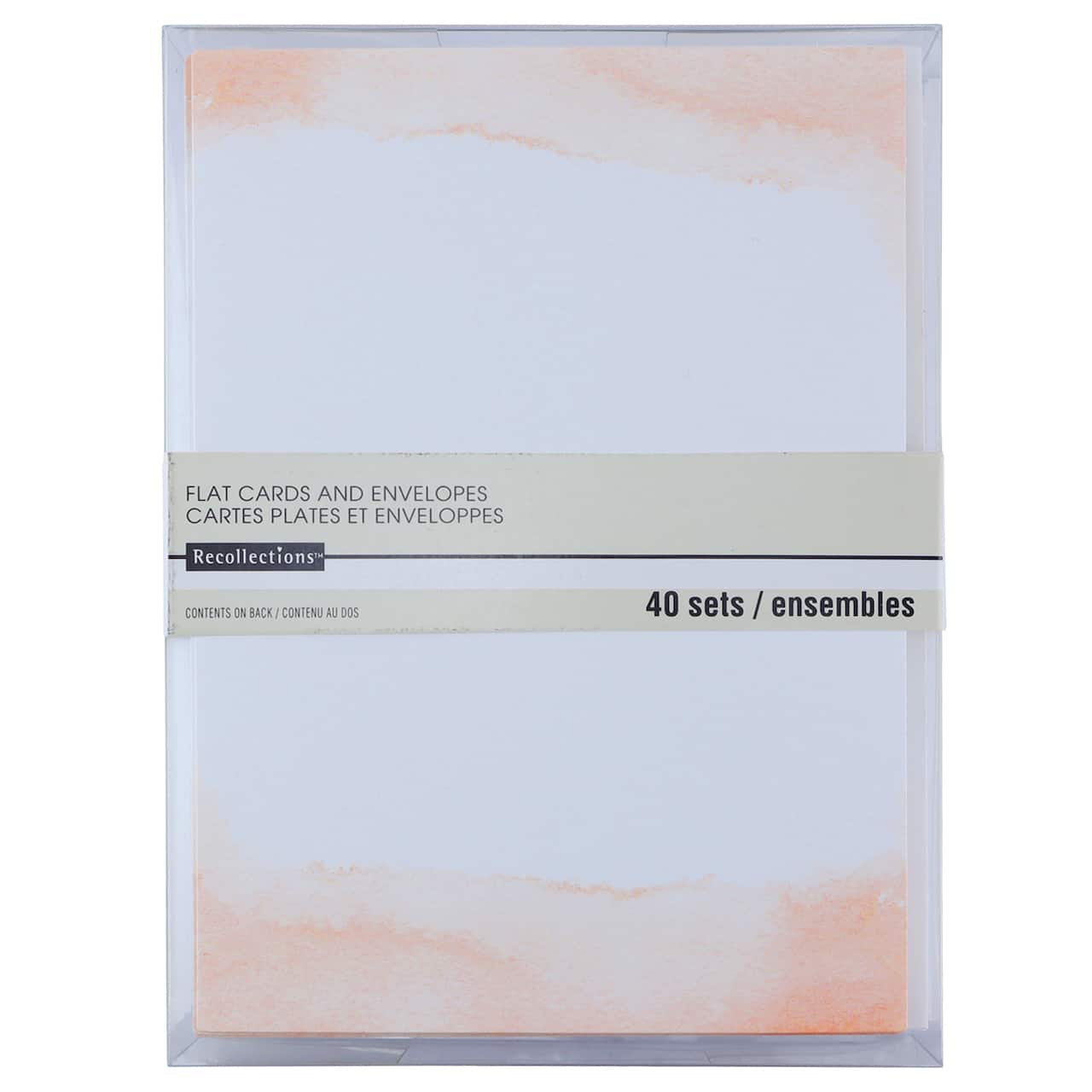 8 Packs: 40 ct. (320 total) Blush Watercolor Flat Cards & Envelopes by Recollections™, 5" x 7"